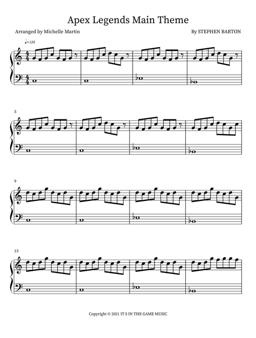 Apex Legends Main Theme (Arr. Michelle Martin) - Stephen Barton (Piano Solo)