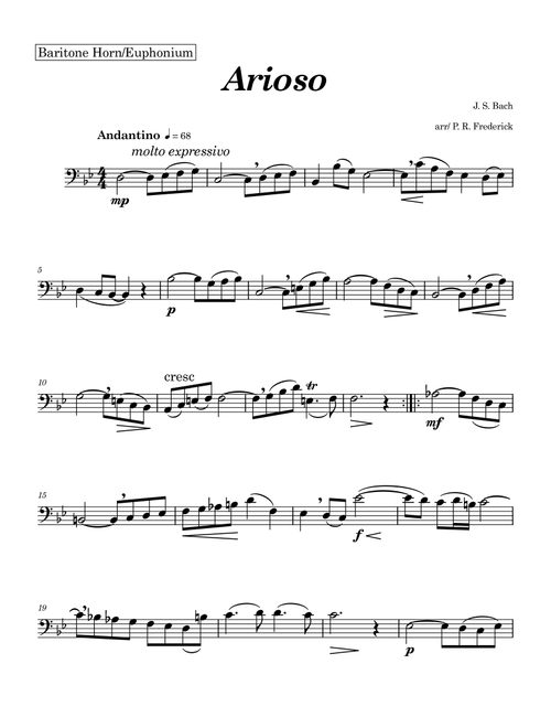 Arioso (Arr. P. R. Frederick) - J S Bach (Euphonium Solo)