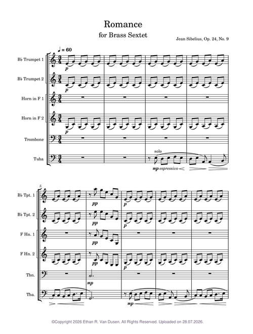 Romance, op. 24, no. 9 – Jean Sibelius