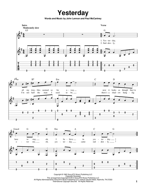 Yesterday - The Beatles (Solo Guitar)