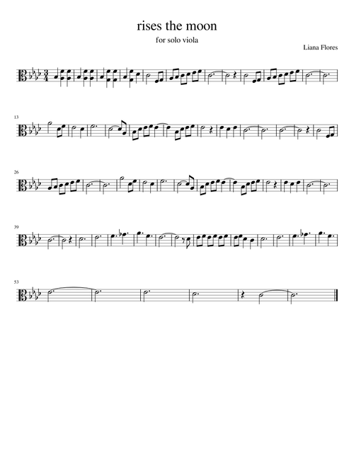 rises the moon – solo viola