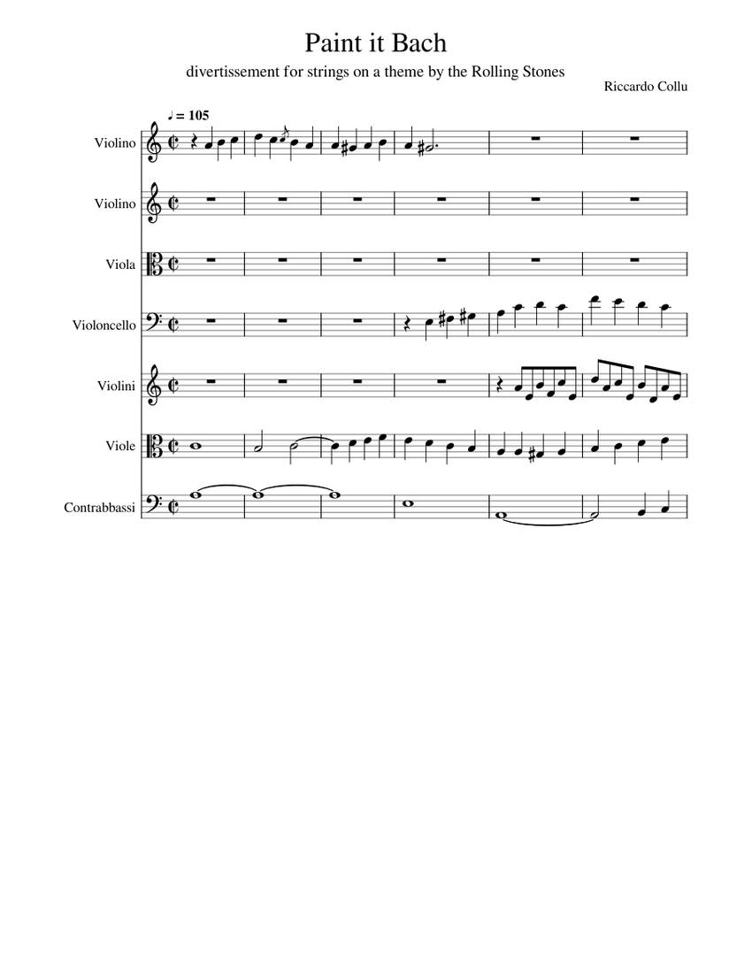 Paint it Bach (for strings orchestra) Sheet music for Violin, Viola
