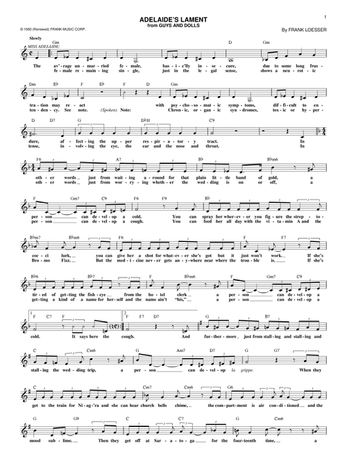 Adelaide's Lament (from Guys And Dolls) - Frank Loesser, Vivian Blaine, Guys And Dolls (Musical) (Lead Sheet - Fake Book)