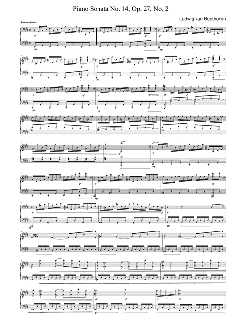 Beethoven Piano Sonata No. 14, 3rd Movement (Arr. Ludwig Van Beethoven) (Piano Solo)