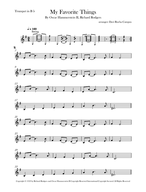 My Favorite Things (Arr. Davi Rocha Campos) - John Coltrane (Trumpet Solo)