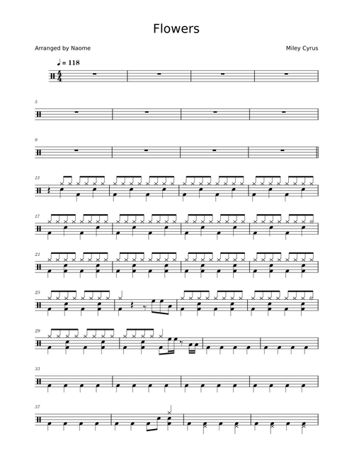 Flowers – Miley Cyrus (Easy Drums)