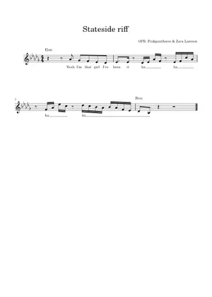 State Side Riff Notes Play Official version of Stateside Sheet Music by PinkPantheress for ...
