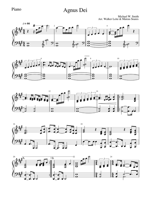 agnus dei from michael w. smith-piano