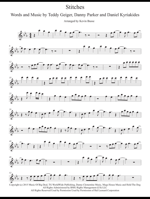 Stitches (Arr. Kevin Busse) - Shawn Mendes (Tenor Sax Solo)