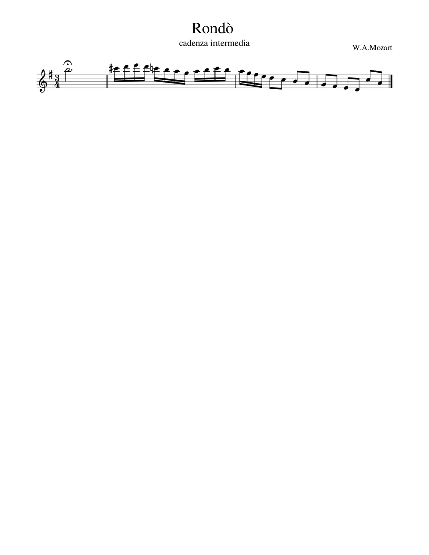 Musical Score Rond Rond Sheet Music for Flute (Solo) | MuseScore.com