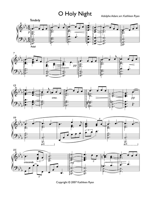 O Holy Night (Arr. Kathleen Ryan) (Piano Solo)