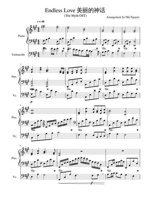Endless Love (The Myth OST) - Piano & Cello