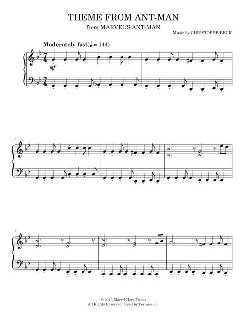 Theme from ant-man - Christophe Beck (Easy Piano)