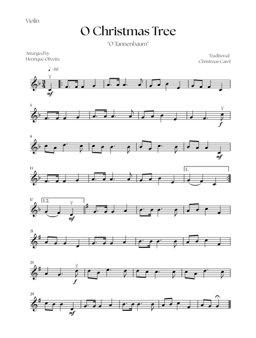 O Christmas Tree "O Tannenbaum" (Violin Solo) - Christmas Carol (Arr. Henrique Oliveira) - Traditional Christmas Carol (Violin Solo)