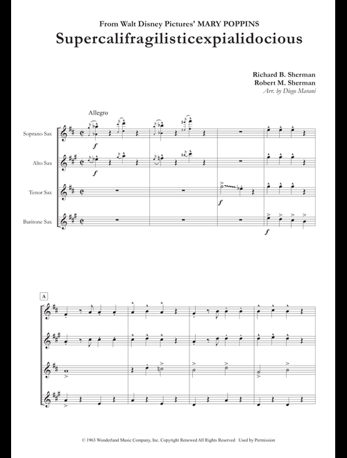 Supercalifragilisticexpialidocious (Arr. Diego Marani) - Richard M. Sherman, Robert B. Sherman (Woodwind Ensemble)