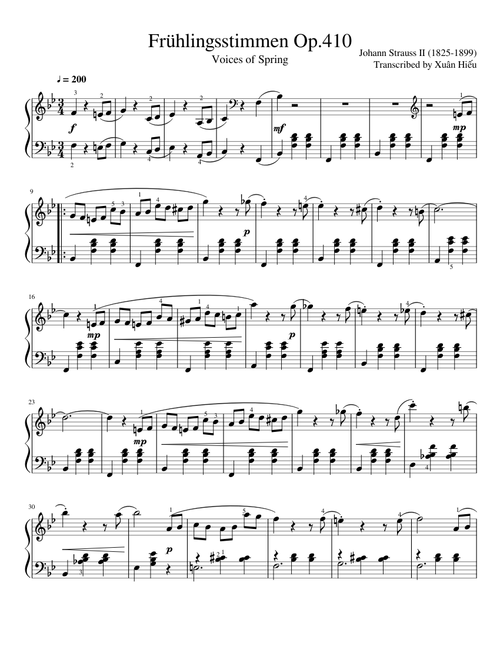 Frühlingsstimmen Op.410 (Voice of Spring) - Waltz