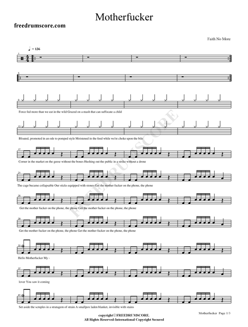 Motherfucker (Arr. COPYDRUM) - Faith No More (Drums)