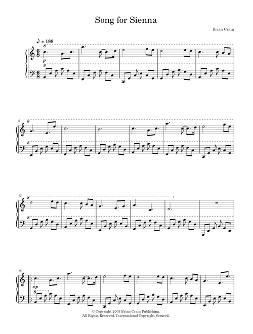 Song For Sienna - Brian Crain (Piano Solo)