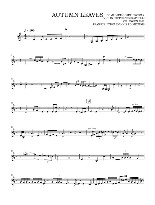 Autumn Leaves – Unknown author