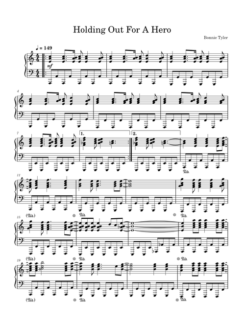Holding out for a hero – Bonnie Tyler sheet music arranged by Mr.Sal