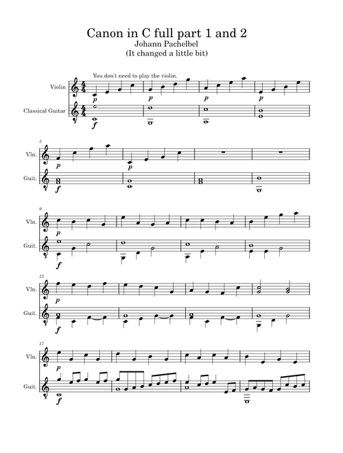 Canon in C major – Johann Pachelbel