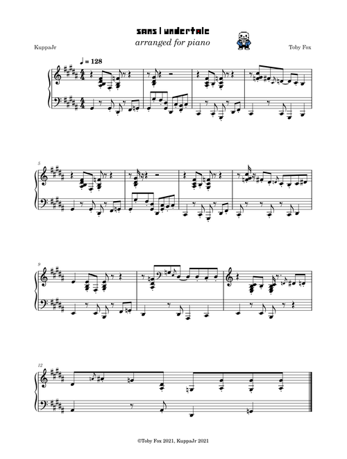 Sans | Undertale (Piano Arrangement)