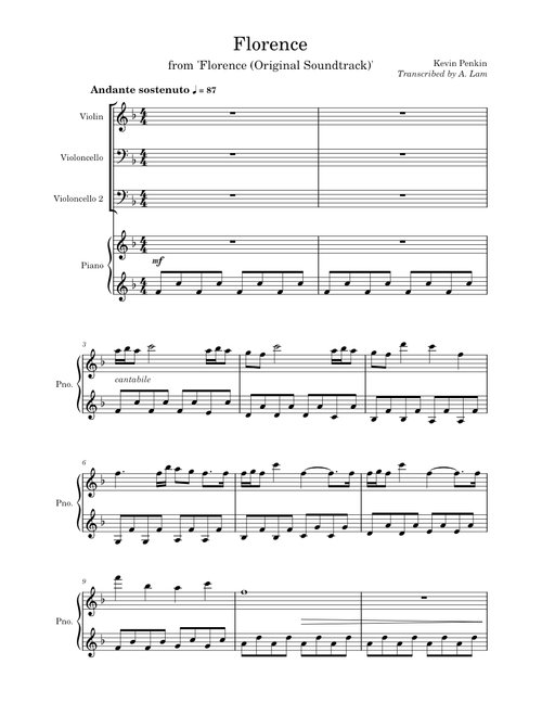 Florence – Kevin Penkin (Full Transcription)