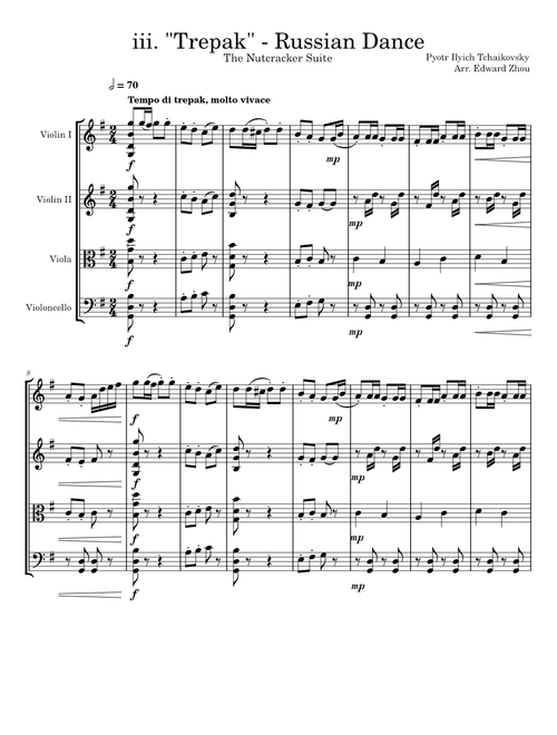 "Trepak" - Russian Dance (Nutcracker Suite) - Pyotr Ilyich Tchaikovsky