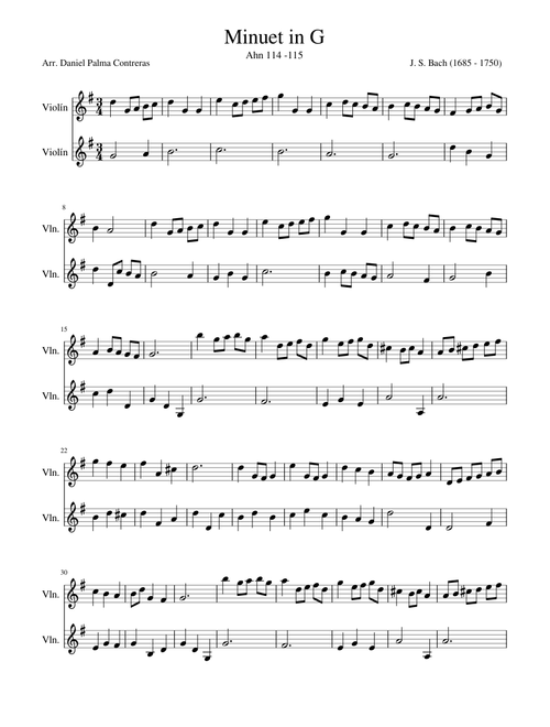 Minuet in G - J.S. Bach