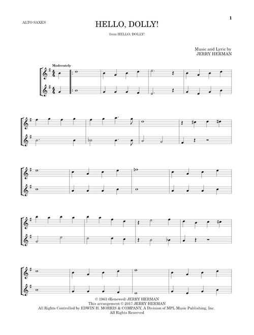 Hello, Dolly! - Louis Armstrong (Alto Saxophone Duet)