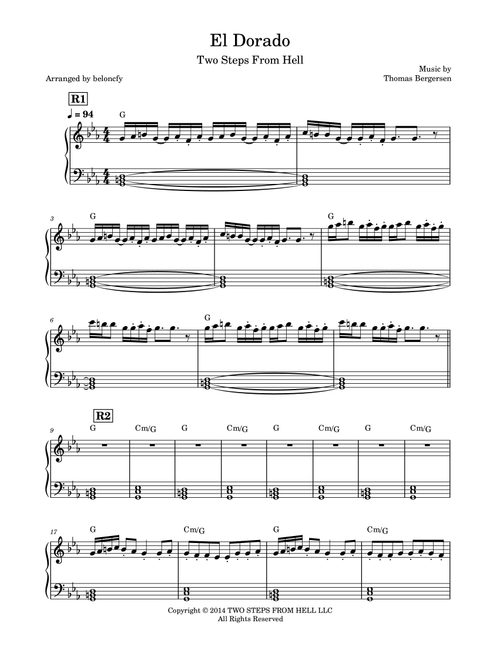El Dorado - Trailer (Arr. beloncfy) - Nicholas Phoenix, Thomas Bergersen (Organ)