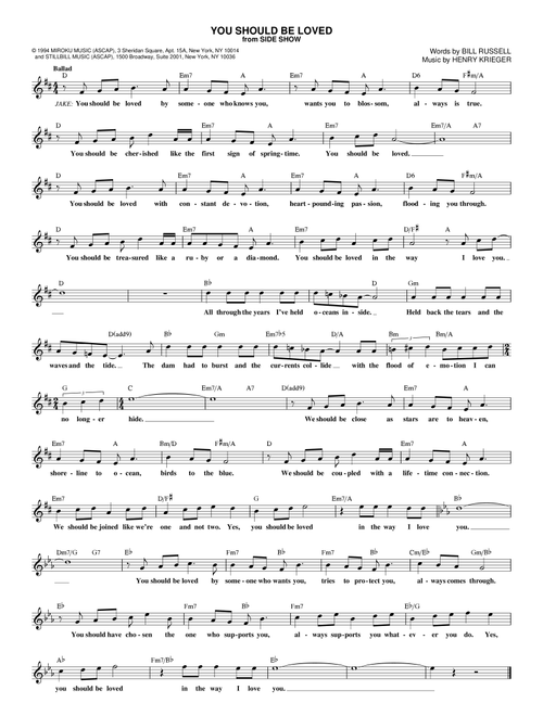 You Should Be Loved - Bill Russell (Lead Sheet - Fake Book)