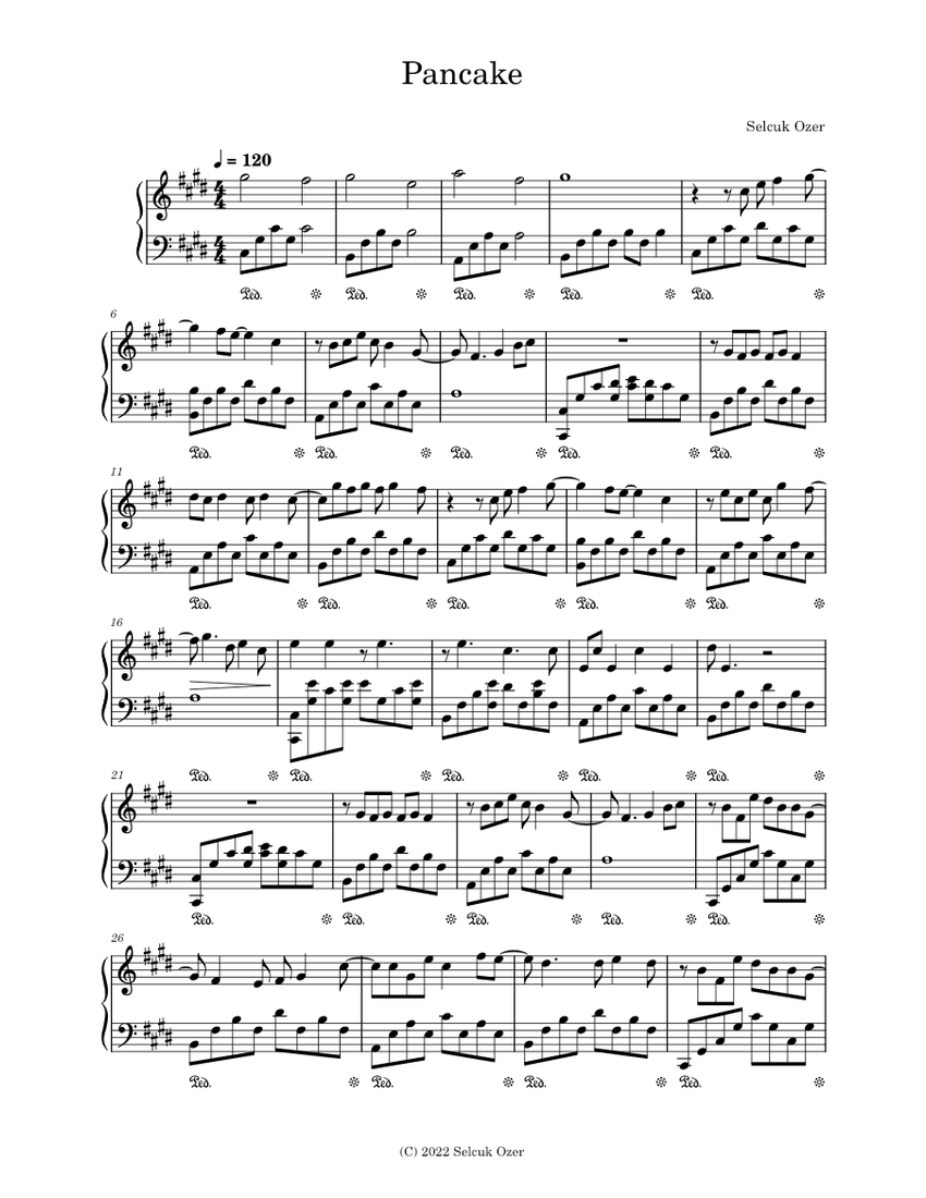 Pancake Sheet music for Piano (Solo)