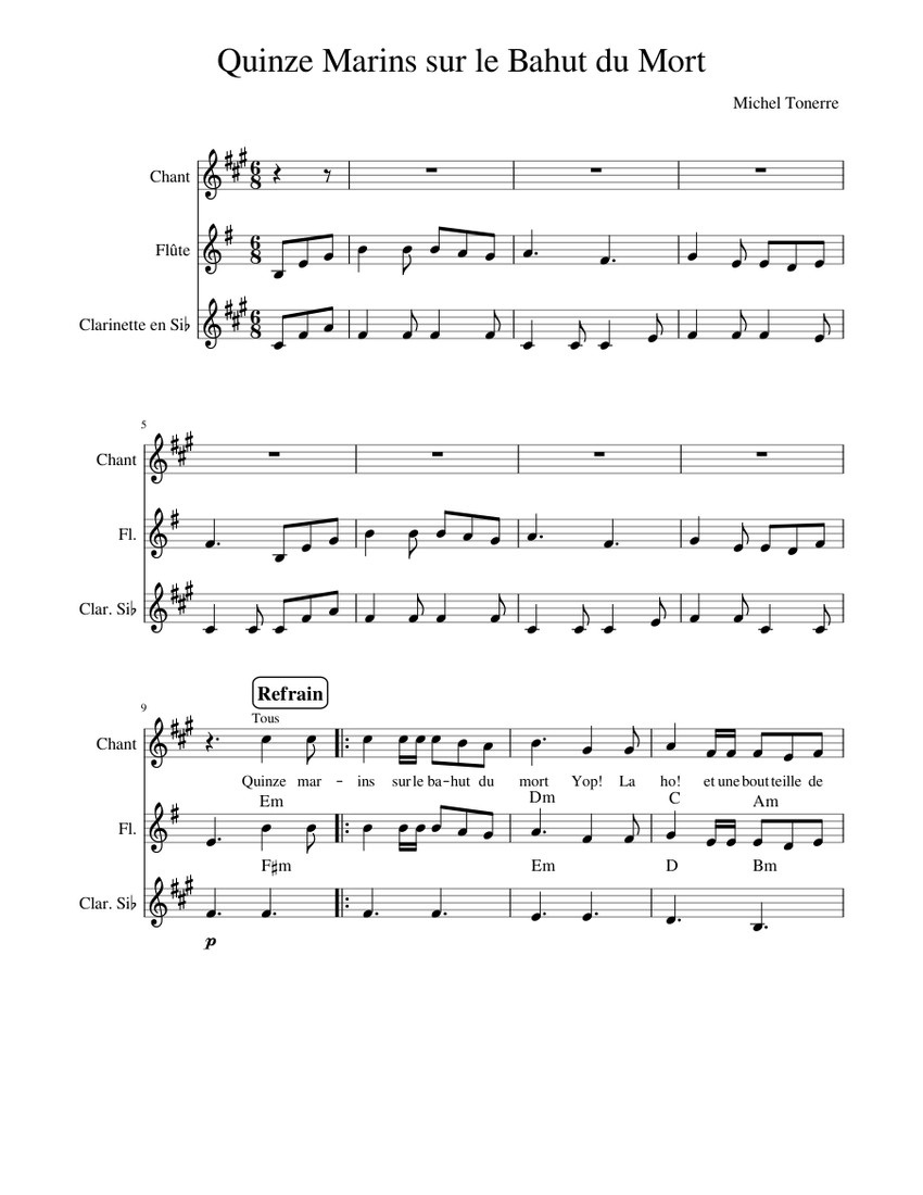 15 Marins Sur L Bahut Du Mort Quinze marins sur le Bahut du mort - piano tutorial