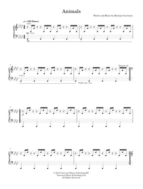 Animals - Martin Garrix (Piano-Voice-Guitar)