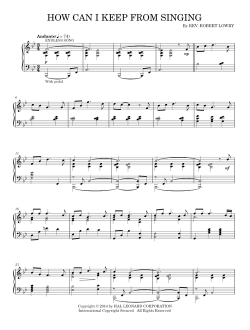 How Can I Keep From Singing - Robert Lowry (Piano Solo)