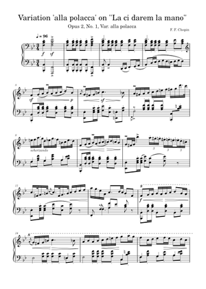 Chopin - La Ci Darem la Mano. Variations in B flat. Op.2 Sheet