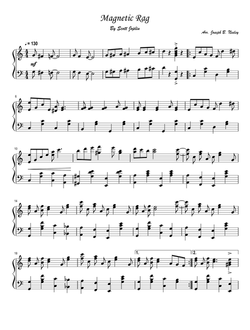 Magnetic Rag (Arr. Joseph B. Neeley) - Scott Joplin (Easy Piano)