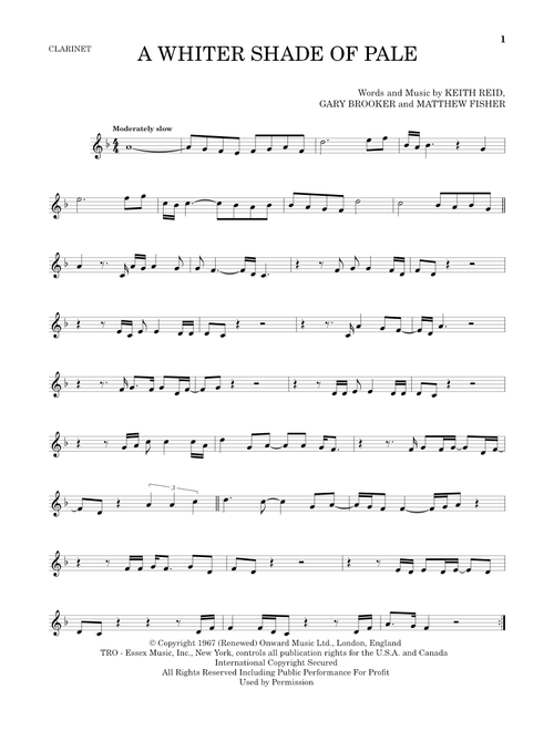 A Whiter Shade Of Pale - Procol Harum (Clarinet Solo)