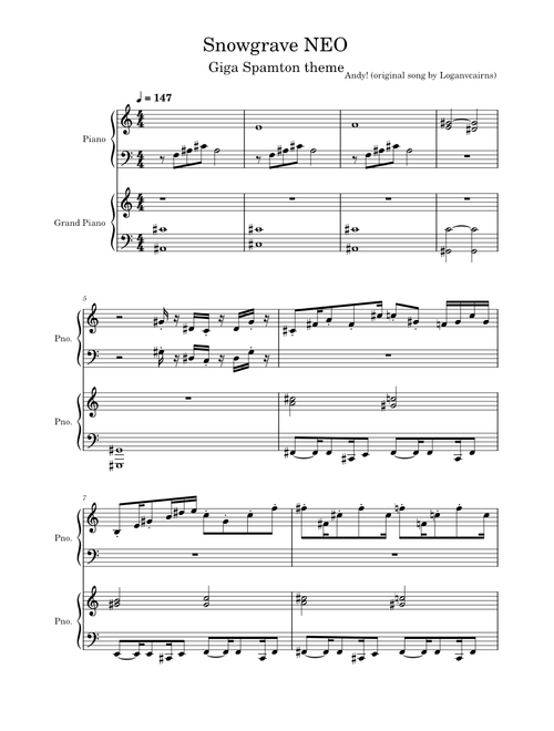 deltarune: A Different Snowgrave [[GIGA SPAMTON THEME]] PIANO VERSION