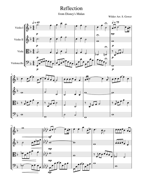 Reflection – Matthew Wilder Mulan  String Quartet