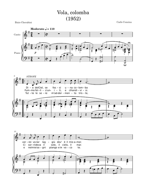 Vola, colomba - Bixio Cherubini, Carlo Concina - 1952 - Danielsolino