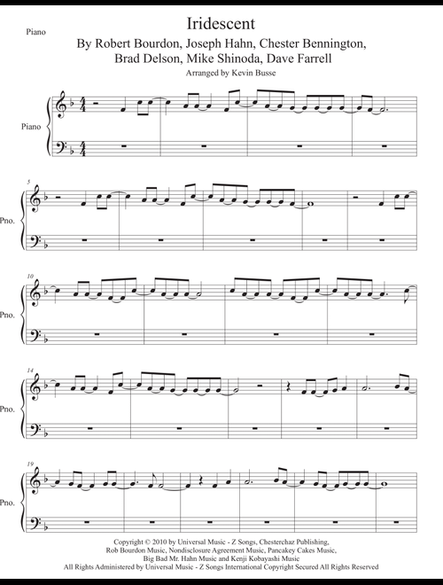 Iridescent (Arr. Kevin Busse) - Linkin Park (Easy Piano)