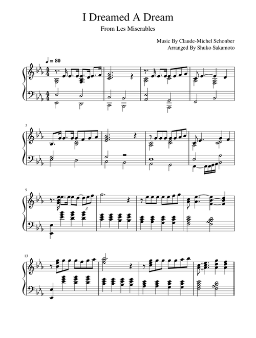I Dreamed A Dream – Claude-Michel Schonberg From Les Miserable