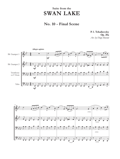"Final Scene" from Swan Lake Suite for Brass Quartet (Arr. Diego Marani) - P. I. Tchaikovsky (Brass Ensemble)