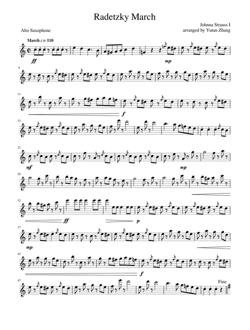Radetzky March alto saxophone solo