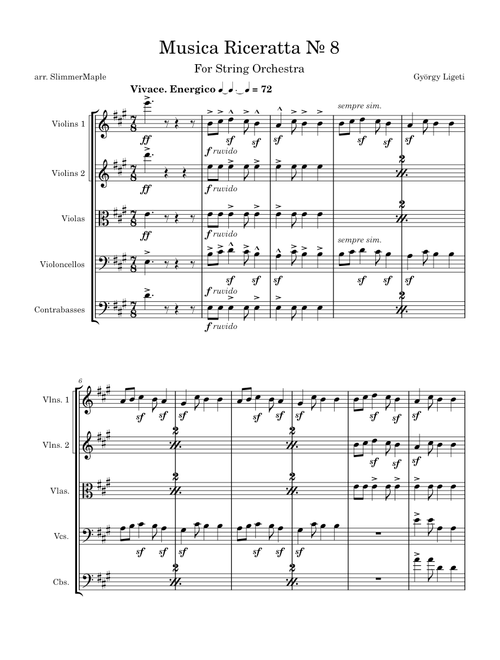 Musica Ricercata – György Ligeti Musica Riceratta № 8 for String Orchestra