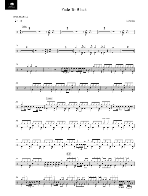 Fade To Black (Arr. Drum Sheet MX) - Metallica (Drums)