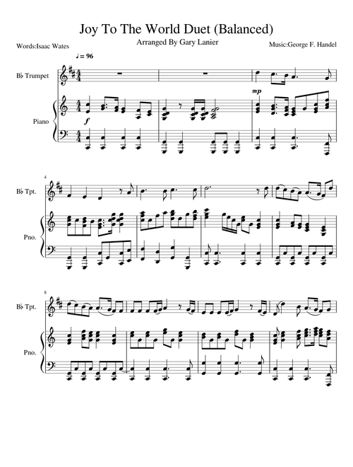 Joy To The World Duet (Balanced)