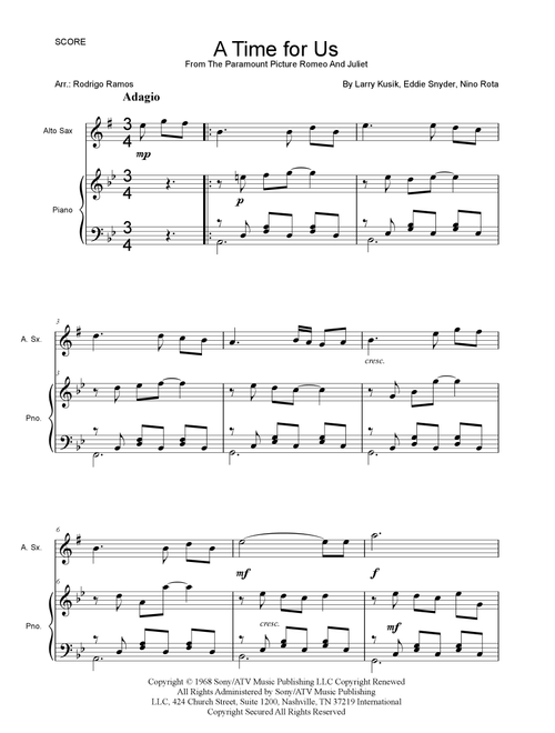 A Time For Us (love Theme) (Arr. Rodrigo Ramos) - Nino Rota (Alto Sax and Piano)